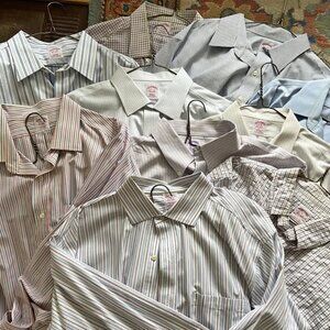 2 Men's Brooks Brothers XL (17.5) LONG SLEEVES Dress Shirts